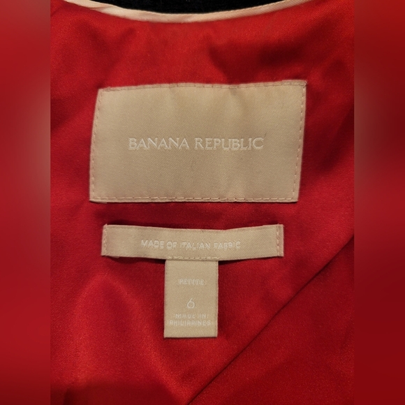 Banana Republic Vintage Italian Fabric True Navy Preppy Blazer Jacket Button Six - Picture 9 of 12